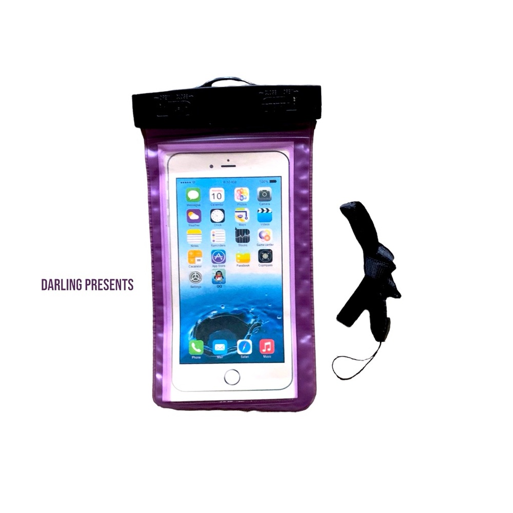 Universal Waterproof Phone Pouch Unisex Color Purple Size 7 X 4